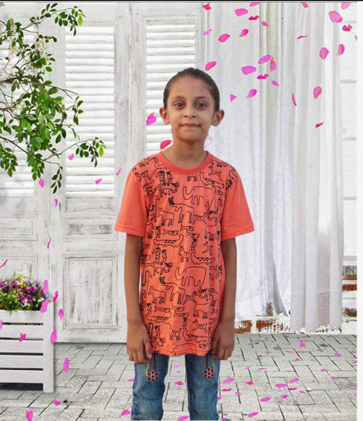 Junior Republic Kid's Jungle Safari Printed Tee Shirt