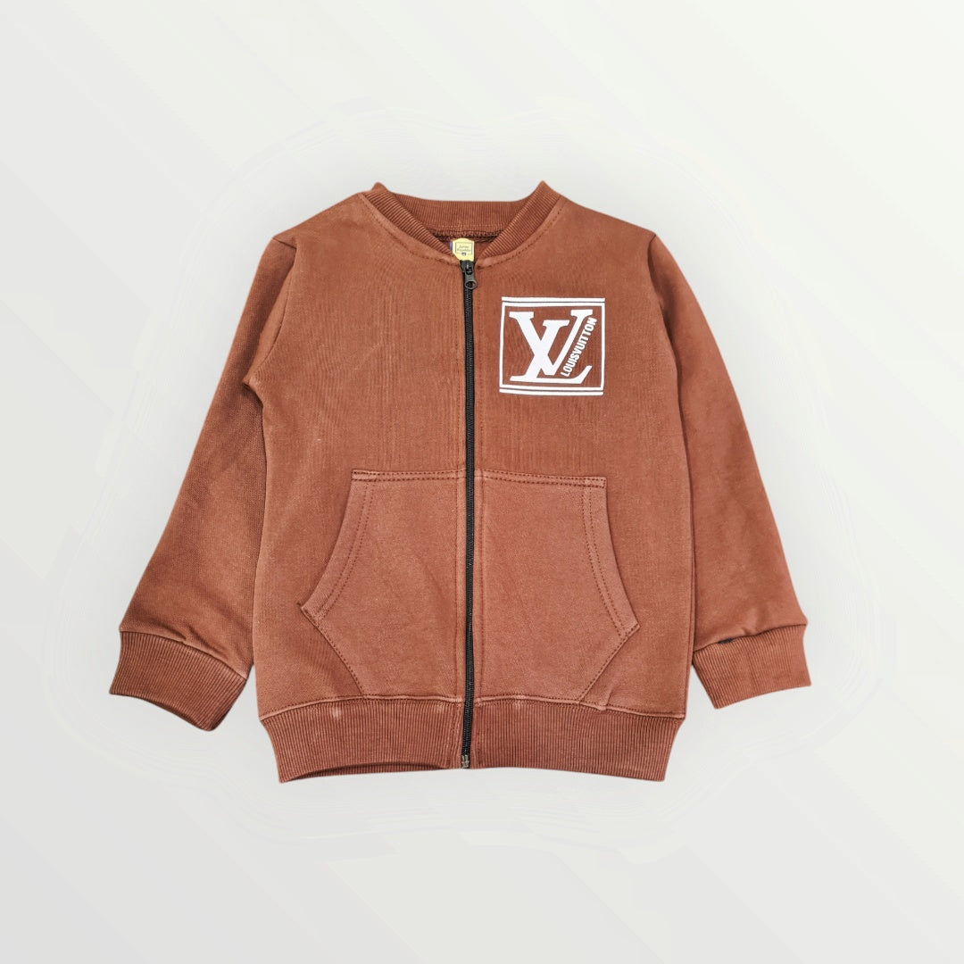 Junior               Republic   LV Printed Kid's Fleece Zipper Jacket