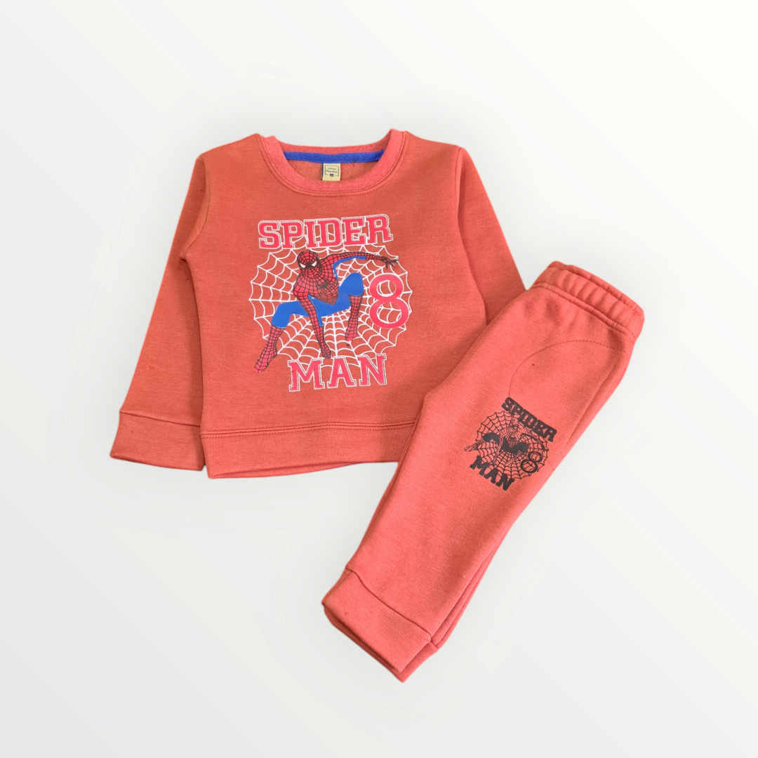 Junior    Republic     Spiderman Printed 2 Piece Fleece Track Suit