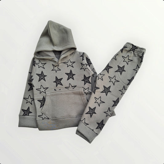 Junior    Republic     Star Printed 2 Piece Fleece hoodie Track Suit