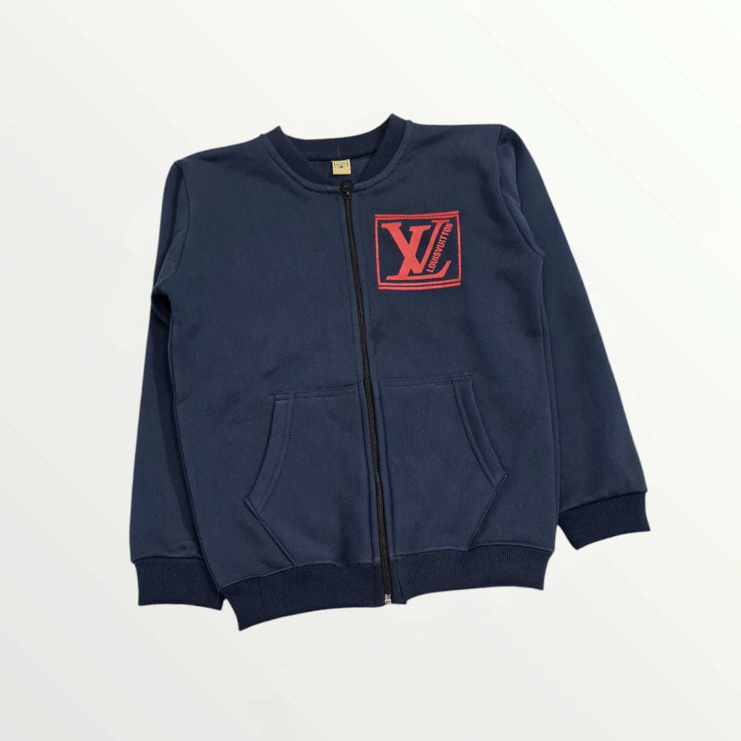 Junior               Republic   LV Printed Kid's Fleece Zipper Jacket